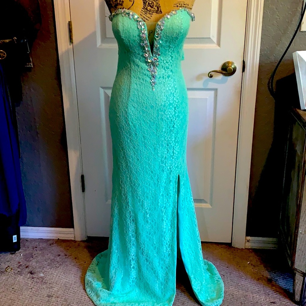 *Mint green formal dress